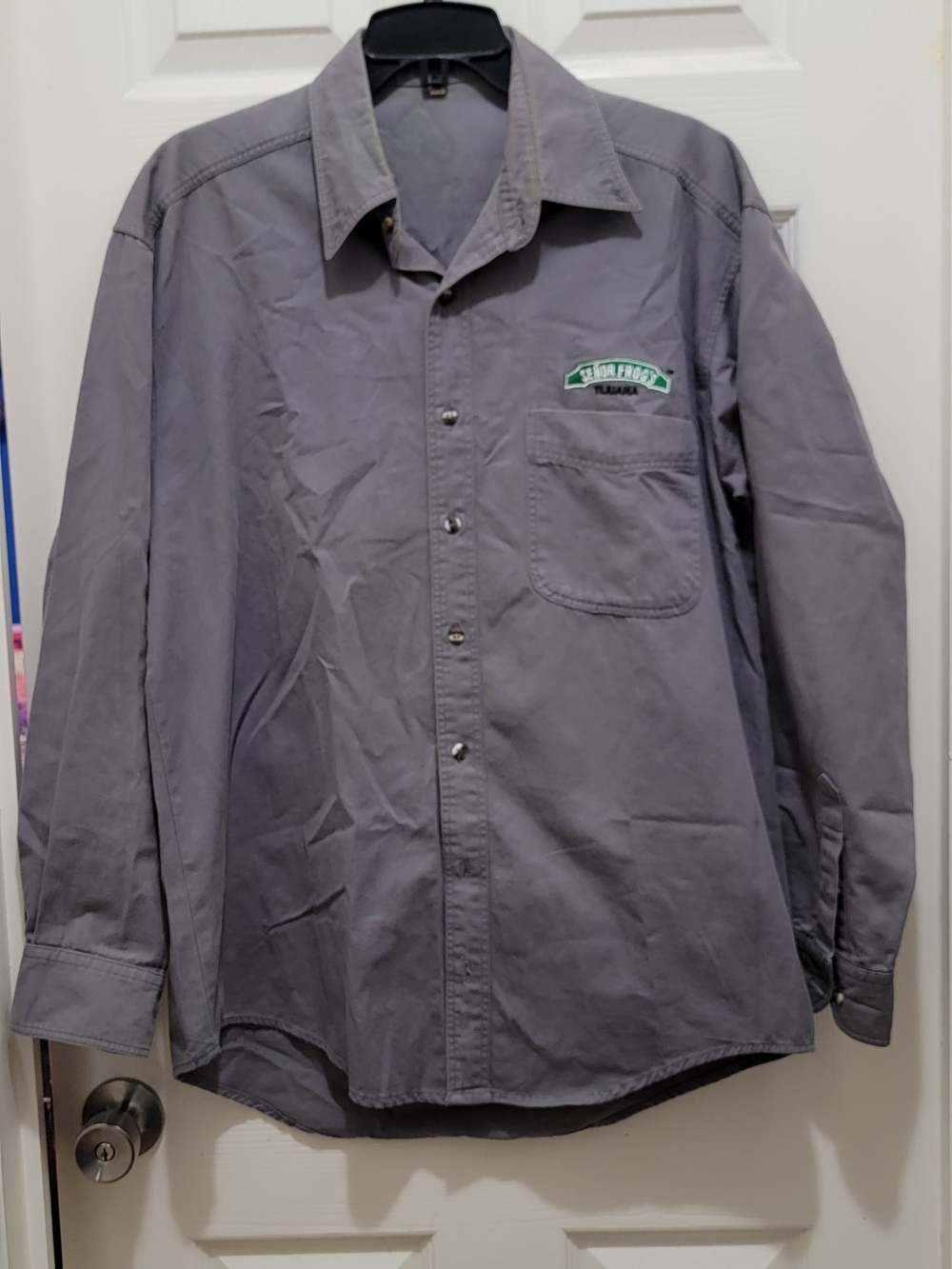 Señor Frogs Men's Casual Long-Sleeve Button-Down Shirt - Gray
